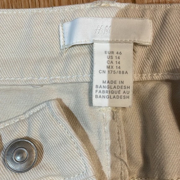 Light-beige, wide-leg twill pants - Picture 4 of 5